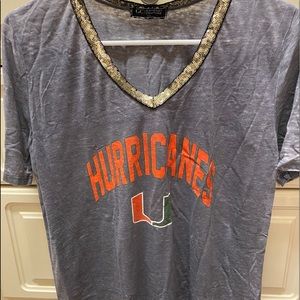 University of Miami Hurricanes ladies size M sequin neckline Gameday Couture NWT